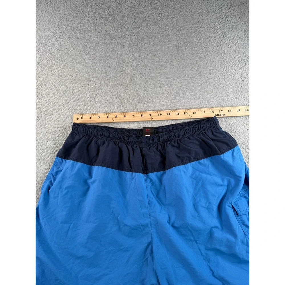 Vintage Nike Swim Trunks Mens 2XL Blue Nylon Lined Y2K 90s Board Shorts